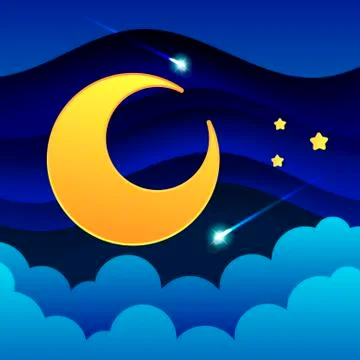 Night Landscape Of Thick Clouds The Night Sky A Beautiful Landscape Vector 库存插图