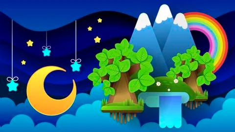 Night Landscape Of Thick Clouds The Night Sky A Beautiful Landscape Vector Stock Illustration