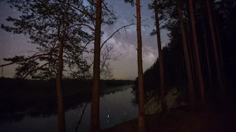 Night landscape timelapse Stock Footage 39237990