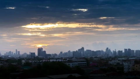 A night landscape view of city at sunset time Stock Footage 266148659