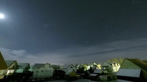 Night Lapse with moon Stock Footage 83288331