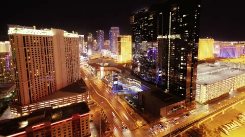 Night Las Vegas. High angle view Vidéo 46655434