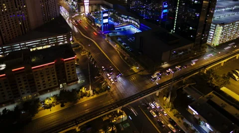 Night Las Vegas. High angle view Vidéo 47375015