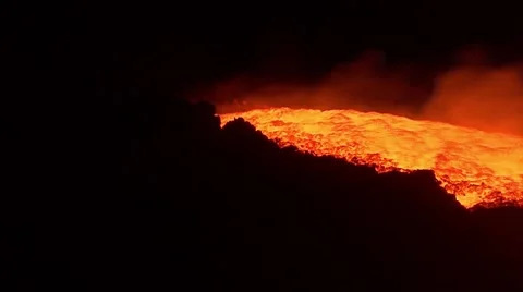 Night lava flow Stock Footage 49182260