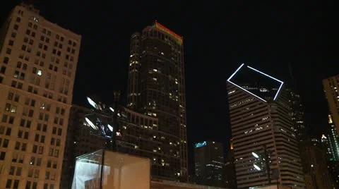 Night Life with Buildings Stock Footage 10883142