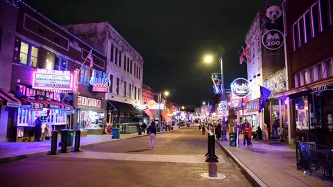 Night Life in Memphis Stock Footage 126570445