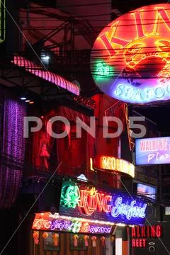 Night life in Pattaya city Stock Photos