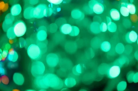 Night light Green bright bokeh background Stock Photos