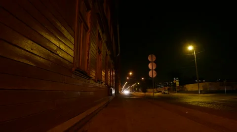 Night light street view 4K Vídeo Stock 68747609