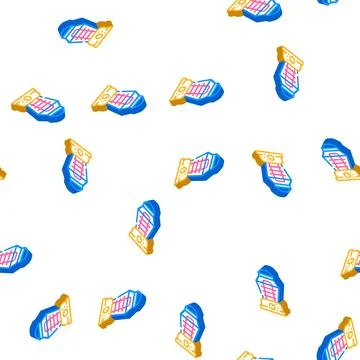 Night light tool isometric icon seamless pattern Illustrazione stock