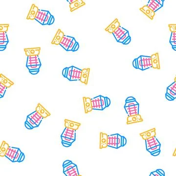 Night light tool vector seamless pattern Stock Illustration