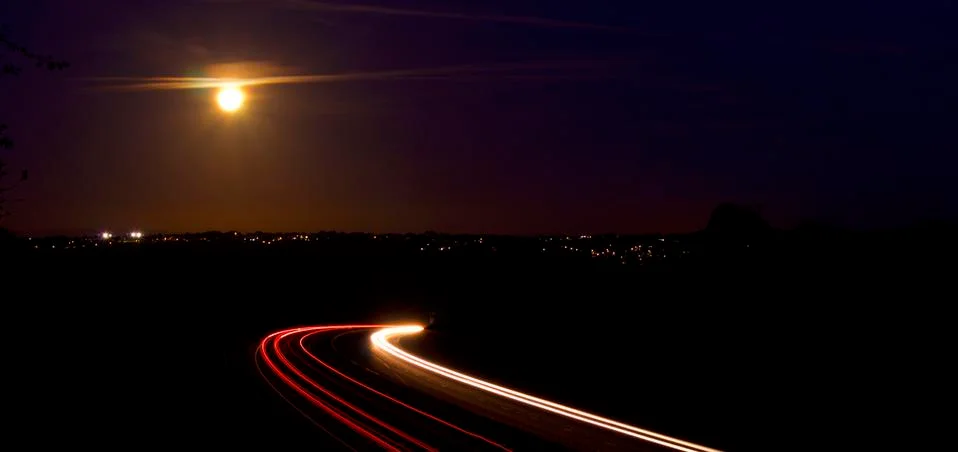 Night light trails Foto stock