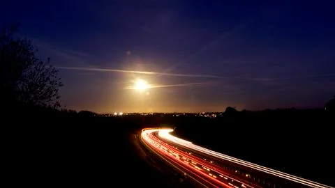 Night light trails Foto stock