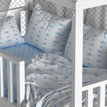 A night light view Childrens bed house Linn with board Stock Photos