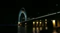 Night Light View of Guangzhou Skyline and Famous Liede Bridge Iconic Landmarks HD Footage