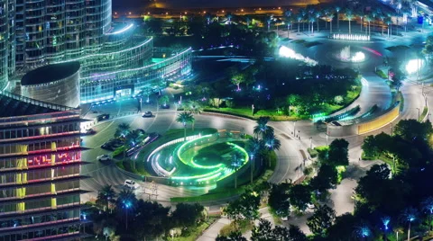 Night light world highest building sircle entrance 4k time lapse uae 動画素材 54124396