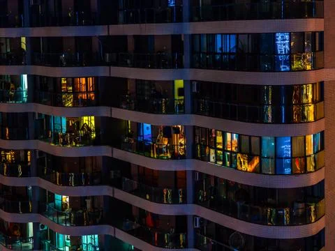 Night lighted building Fotos de archivo