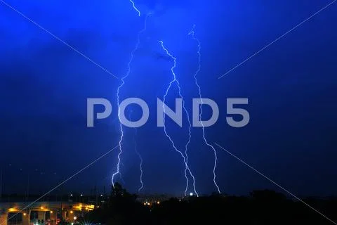 Night lightning Stock Photos