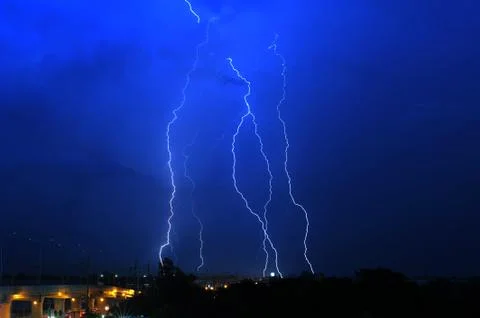 Night lightning Stock Photos