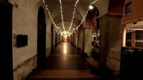 Night lights in the arcade Stock Footage 82752699
