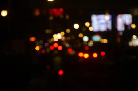 Night lights blur the background Stock Photos