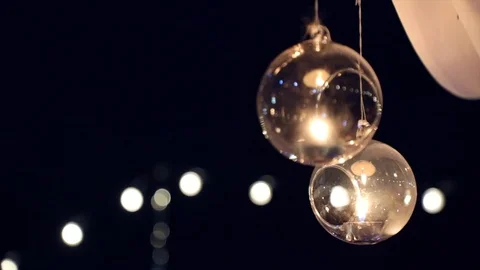 Night lights with a candle swaying in the wind Stock Footage 101169998