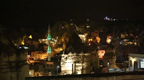 Night Lights Cappadocia, Turkey Stock Footage 50828103