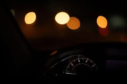 Night lights in a car Stock Photos