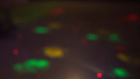 Night lights on the dance floor in blur. Night party with colorful lights. Stock Footage 100347677