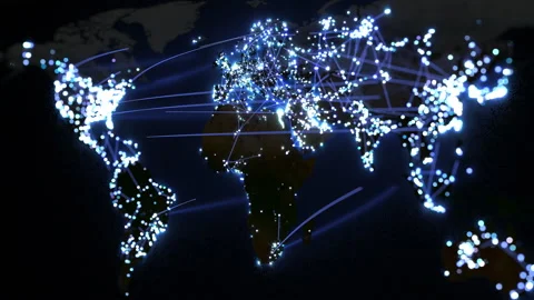Night Lights of Earth Planet. 3D rendering. Video stock 224070329