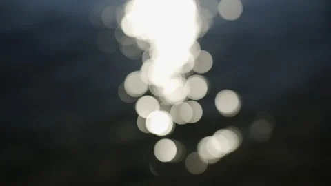 Night lights reflected in sea Stock Footage 213083348