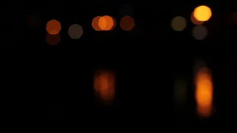 Night lights on the sea bokeh, reflection of the night sky in the water, boke Video stock 128448390