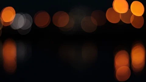 Night lights on the sea bokeh, reflection of the night sky in the water, boke Video stock 128448483