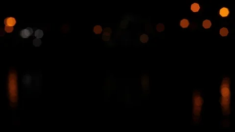 Night lights on the sea bokeh, reflection of the night sky in the water, boke Video stock 128450284