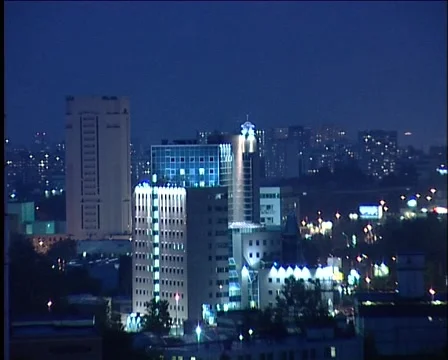 Night lights in town Video stock 944322