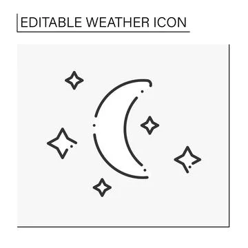 Night line icon Illustrazione stock