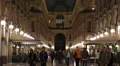 Night Lit Crowds People Walking Milan Italy Vittorio Emanuele Gallery Busy City HD Footage