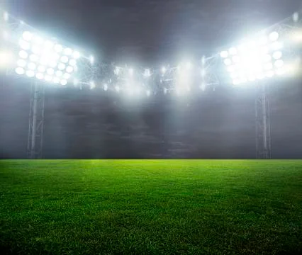 Night-lit stadium Stock Illustration