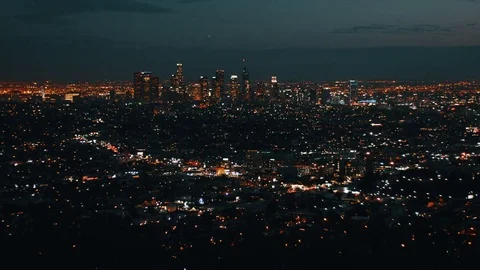 Night in Los Angeles Stock Footage 71943294