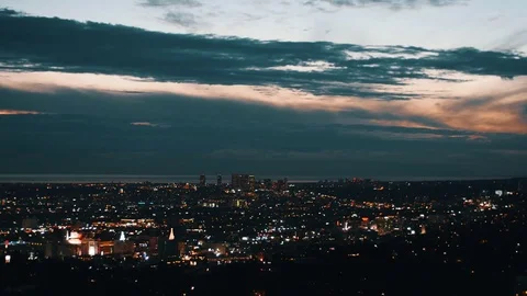 Night in Los Angeles Stock Footage 71943567