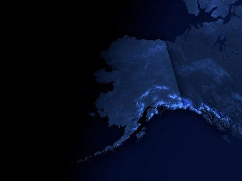 Night map of Alaska Stock Illustration