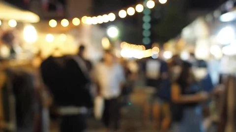 Night Market Bokeh Stock Footage 79605889