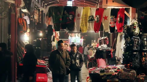 Night market of china Stock Footage 1038728