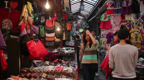 Night market in china Stock Footage 10592997
