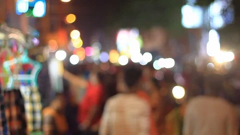Night Market crowd Stock Footage 92743498