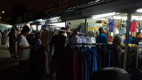 Night market Stock Footage 107465497