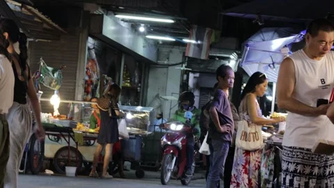 Night Market Stock Footage 295421254