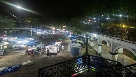 Night market in Gresik city square Stock-Fotos
