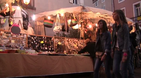 Night market timelapse Stock Footage 8666375