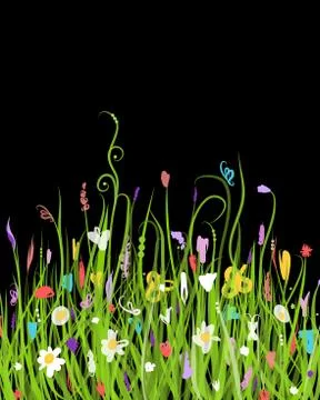 Night meadow for your design Stock Illustration